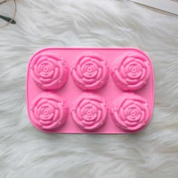 6 Cavity Silicone molds Flower Soap Mold DIY Handmade Soap Mold Handmade Chocolate Biscuit Cake Decoration for Baking Mold Craft