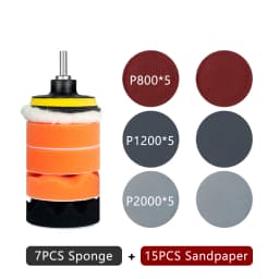 Car Polishing Sponge Pad Kit Wool Waxing Buffing Sponge Abrasive Disc Sandpaper For Sanding Headlight Refurbish Auto Detailing