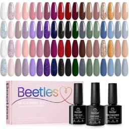 Beetles Gel Nail Polish Set with Base Glossy Matte Glitter Top Coat Nail Tools