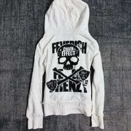 White Womens Autumn Winter Jacket Y2K Gothic Emo Slim Fit Sweatshirt Rivet Zipper Hoodie Harajuku Vintage Skull Graphic Print