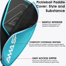 Durable Pickleball Paddle Cover,Paddle Protector,PU Leather Paddle Cover With Zipper,Tiffany Blue Pickleball Paddle Cover Gifts