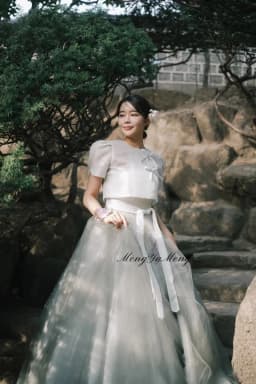 New Hanbok A-Line 2PCS Wedding Dresses Short Sleeves Ribbon Pleat Customized Korea Photoshoot Plus Size Floor-Length 2026