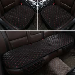 3Pcs Cotton and Linen Car Seat Cover Set Universal Car Seat Cover Cushion All Season Car Seat Protector Interior Car Accessories