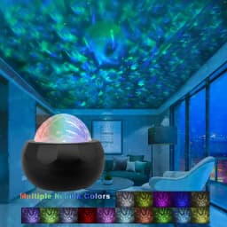 New LED Projector Night Light Starry Sky Atmosphere 7 Modes Remote Ocean Wave Light for Bedroom Decor Baby Lamp Home Kids Gift