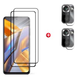 6-in-1 For Poco M5S Glass For Xiaomi Poco M5S Tempered 9H Full Cover Screen Protector For Poco F4 5G F3 M4 M3 Pro M5S Lens Glass