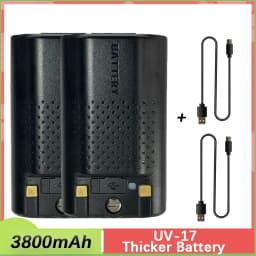 Baofeng UV-17 Pro Max Thicker Battery 3800mAh Type-C Charging BL-17UV Plus Rechargable Li-ion Batteries For UV-17M UV-17L Radios