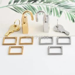 1/5Sets Stainless Steel Metal Rectangle Hanger Clasp Locks For DIY Craft Handbags Purse Bags Belt Buckles Hardware Accessories