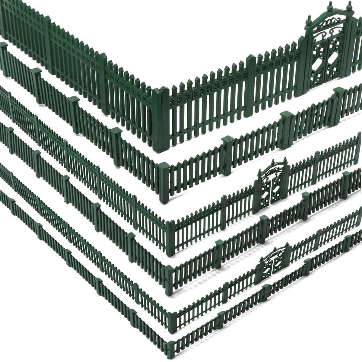 Eevemodel O HO N Scale Model Fences with Gates Building Wall for Model Trains Diorama Scene