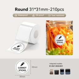 3 Rolls NIIMBOT B21 B3S B1 B31 Thermal Label Clothing Price Food Self-adhesive Tag Waterproof Smart Office Pocket Printer Label