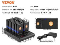 SucceBuy Restaurant Pager System Wireless Range Lineup Waiting Queue Signal Guest Customer Calling Beepers w/Vibration &Flashing