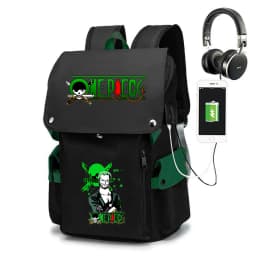 One Piece Zoro Print School Backpack Large Capacity Casual Daypack Travel Bag for Kids Teens