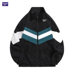 Reebok Men's Spring/Autumn Casual Jacket Windproof Two-Piece Set, Retro Street Style Color-Contrast Design, Overseas Street Tren