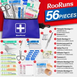 56-Piece First Aid Kit Mini Outdoor Survival Gear for Camping, Travel, Car, Office, Home Emergency & IFAK Medical Bag