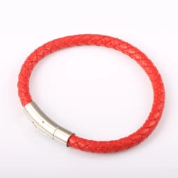 4mm 6mm Stainless Steel Clasp Simple Design Bangles Red Black Brown Men's Man-made Leather Bracelets LB775
