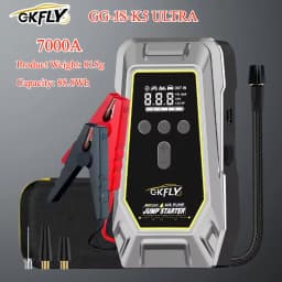 GKFLY 4000A 7000A Jump Starter 4 in 1 Pump Air Compressor Power Bank 12V Digital Tire Inflator 150PSI Emergency Battery Booster