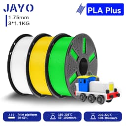 JAYO 3*1.1KG PLA + Filament 1.75MM PLA Plus 3D Printer Filament 1.1KG/roll For FDM Neatly Wound Coloful 3D Printing Material for 3D Printer & Pen