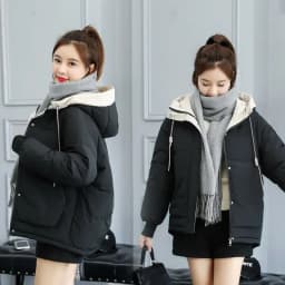 New Winter Women's Cold Coat Parkas Super Hot Hooded Padded Jacket Cropped Jacket Plus Size Jacket Loose Korean Fashion