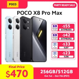 Global Version POCO X8 Pro Max 5G Smartphone Dimensity 9500s 6.83'' 1.5K 120Hz Display 100W HypeCharge 8500mAh battery NFC