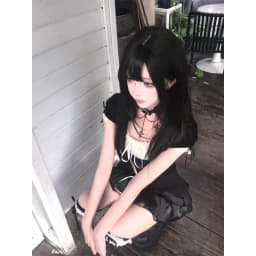 Dark Gothic Style Knot Sweet Black Skirt Autumn Versatile Slimming A-Line Skirt Casual Polyester Fiber