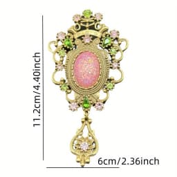 Cross-border Luxury Palace Baroque Large Gemstone Brooch Vintage Style Men's and Women's Coat Coat Brooch Accessories
