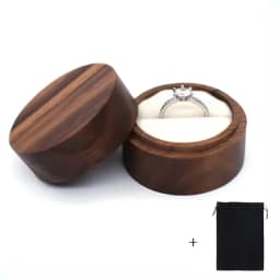 Free Personalized Wooden Wedding Ring Box With Bag Wedding Walnut Ring Box Custom Engagement Proposal Holder Bridal Gift For Her