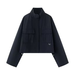 NLZGMSJ 2026 Spring Stand-up Collar Pocket Jacket New Trends Commute Casual Jacket Women Fashion Simple Jacket