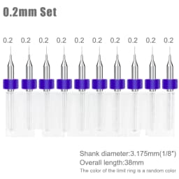 XCAN 10pcs 0.1-3.175mm PCB Drill Bit 3.175 Shank Micro Carbide Drill Bit Set For Printed Circuit Board Wood Modeling