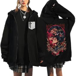 Anime Attack on Titan Final Season Zip Up Hoodie Shingeki No Kyojin Y2k Zippper Jackets Sweatshirts Eren Yeager Mange Streetwear