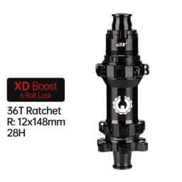 Bicycle MTB Hub Center/6Bolt Brake Boost 36T Ratchet 28H Integrated AL7075 HG/XD/MS