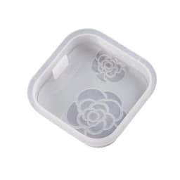 Camellia Plaster Hanging Plate Silicone Mold Wardrobe Car Fragrances Aromatherapy Epxoy Resin Mould DIY Casting Tool
