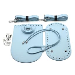 1set Diy Handmade Backpack Women Shoulder Bag Accessories Leather Bag Strap Bottom Cover With Hardware For Crochet Handbag