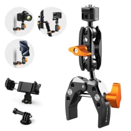 K&F CONCEPT Multi-Functional Super Clamp with Double 360° Ball Head Magic Arm For GoPro Insta360 DJI OSMO Aciton Camera Phone