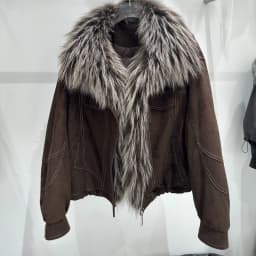 OFTBUY Real Fox Fur Oversized Collar Goose Down Jacket Winter Warm Zipper Drawstring Hem Outerwear Women Suede Cropped Coat