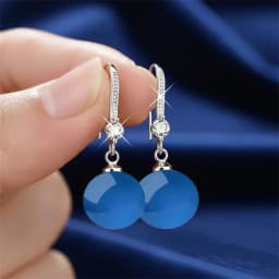 925 Sterling Silver Drop Earrings Inlaid With 5A Zircon Agate, Hotan Jade Women's Earrings Party Wedding Jewelry Accessories