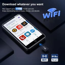 16GB/80GB MP3 Player Android 9.0 with Bluetooth and WiFi, 4.0-inch with speakers, FM radio, eBooks, capacity up to 512GB