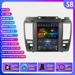 OSSURET 9.7inch 2 DIN Android 13 Car Radio for Nissan Tiida C11 2004-2013 Multimedia Stereo Vertical Screen Carplay