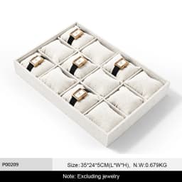 Oirlv 12/24 Grids Linen Jewelry Display Trays Stackable Ring Necklace Bracelet Pendant Showcase Display Tray Organizer Plate