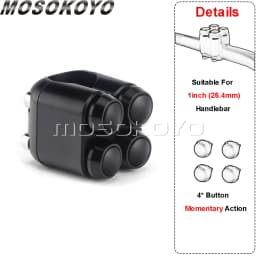 3&4 Buttons Motorcycle Switch 22mm 25mm Handle Controller Switches M-Unit Lights Starter Horn Universal 7/8" 1" Handlebar Switch
