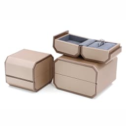 Fashional New Design PU Leather Double Ring Pendant Bangle Bracelet Jewelry Gift Box for Marriage Proposal Wedding