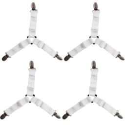 4PCS Dual Clip Bed Sheet Fasteners Multi Purpose Grippers for Securing Bed Sheets Sofa Covers, with Adjustable Anti-Slip Feature
