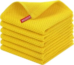 1/6Pcs Hot-selling Pure Cotton Honeycomb Kitchen Square Towel Set Easy To Clean with Hook Waffle 30*30cm
