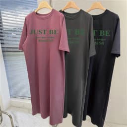 Loose Letters Simple Printed Short-sleeved Women's Comfortable Casual Dress