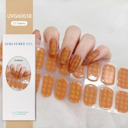 16/20/22Tips Semi-Cured Gel Nail Patch Adhesive Sliders Long Lasting Full Gel Nail Stickers DIY Manicure Harden In UV Lamp Need