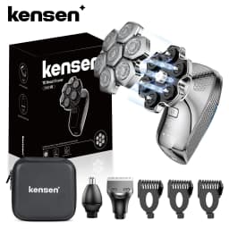 KENSEN S18 Electric Head Shaver Magnetic 7D Floating Blade 5 in 1 Grooming Kits Wet/Dry Head Shaving Machine Nose Trimmer Barber