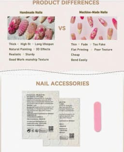 10Pcs 3D Flower Gold Beads Handmade Press On Nails Nude Pink French Almond Fake Nail M/S/XS Artificial Wearable False Fingertips