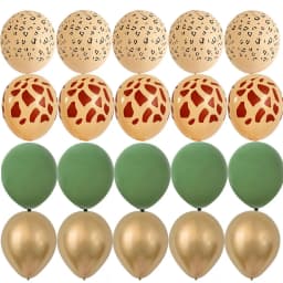 Wild Animal Balloon Tower with Gold 1-9 Number Balloon for Boy's Jungle Safari Birthday Party Decoration Forest Party Supply