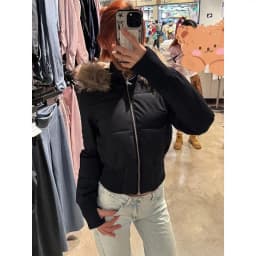 Autumn & Winter High-Waisted Cropped Jacket Sweet Warm Cotton Padded Coat Women Fur Collar Hooded Jacket Y2k Parkas Streetwear