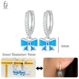 925 Sterling Silver Needle Exquisite Turquoise Silver Earrings for Women Blue Crystal Geometry Pendant Earrings Luxury Jewelry