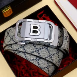 Men's Leather Belt with Automatic Buckle, Casual Business Style, Anti-Slip Design, Perfect for Work & Date Nights