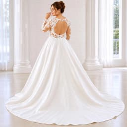 Customized Plus Size Wedding Dress Long Sleeve Lace Bridal Gown A Line Elegant Bride Dress Backless